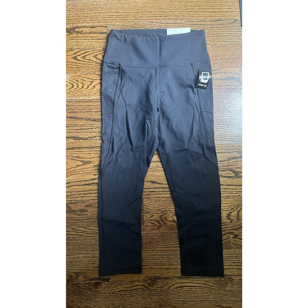 X by Gottex Women’s Capri Leggings Black High Rise Size S side pockets NWT